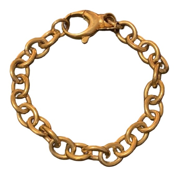 Elegant Milor Italy Bronze Gold Chunky Rolo Link Chain Bracelet - Picture 6 of 10